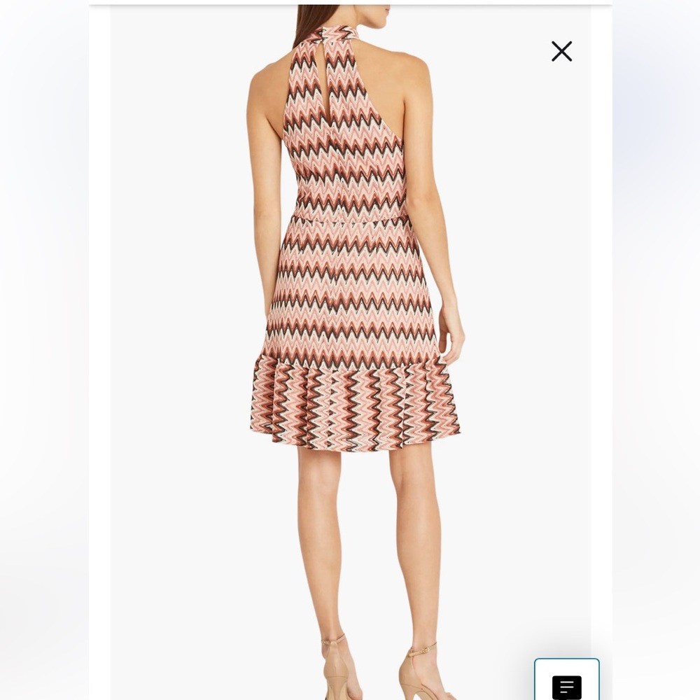 Donna Morgan Retro Maggy Chevron Stripe Zig Zag Print Sleeveless Dress, Sz 8 NWT - Picture 3 of 15